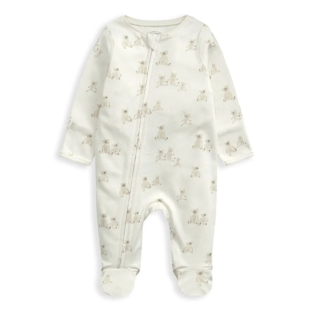 Mamas and Papas Teddy Bear Onesie with Zip