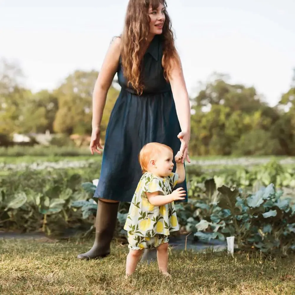 Milkbarn Cotton Lemon Print Dress w/ Bloomers