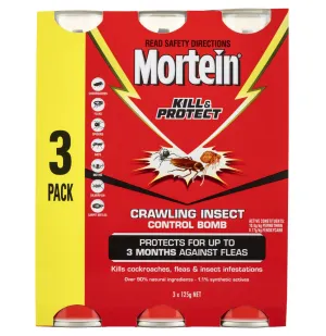 Mortein Kill & Protect Crawling Insect Control Bomb 3 X 125g