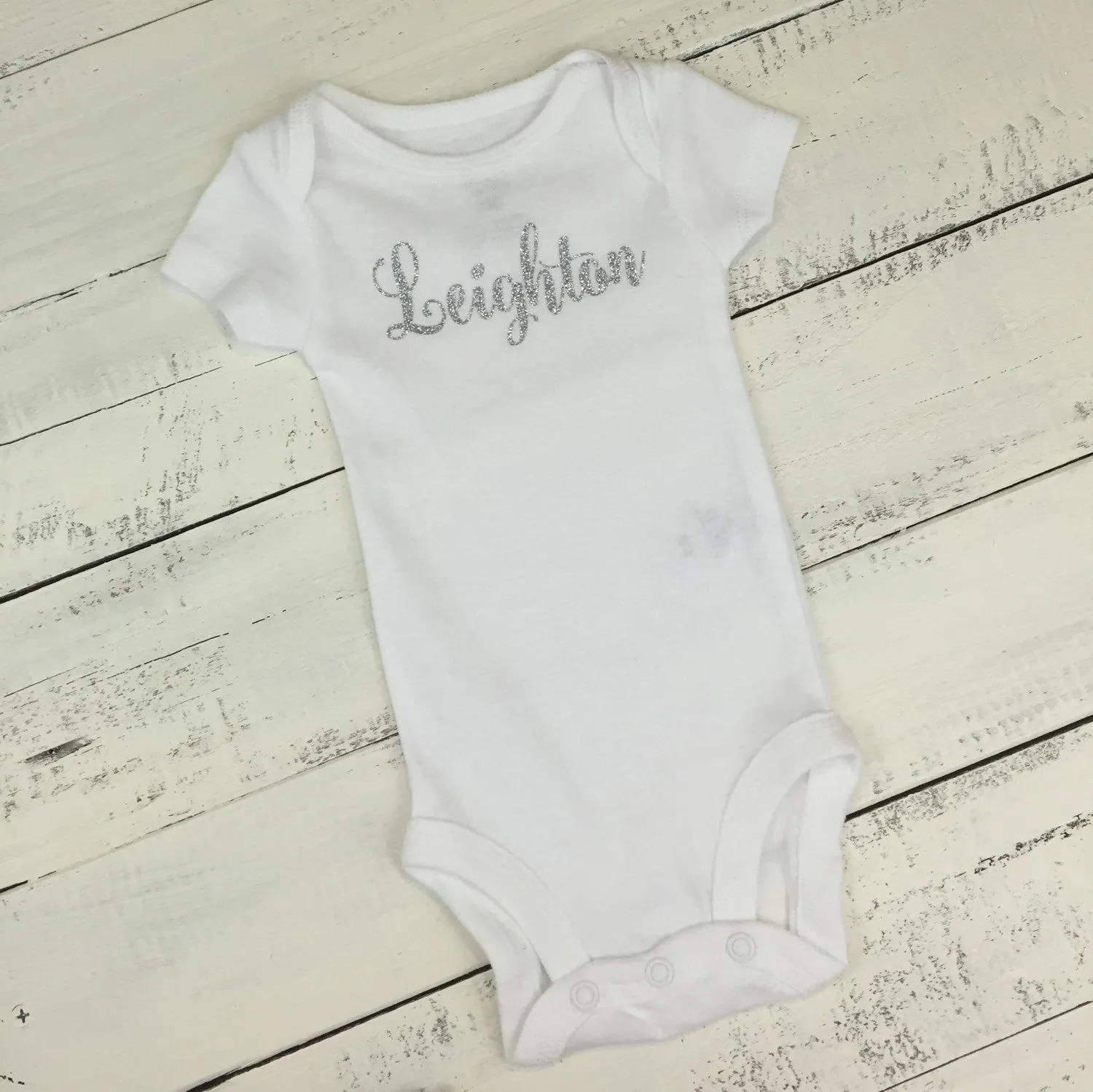 Personalized Name Bodysuit - Silver/Gold