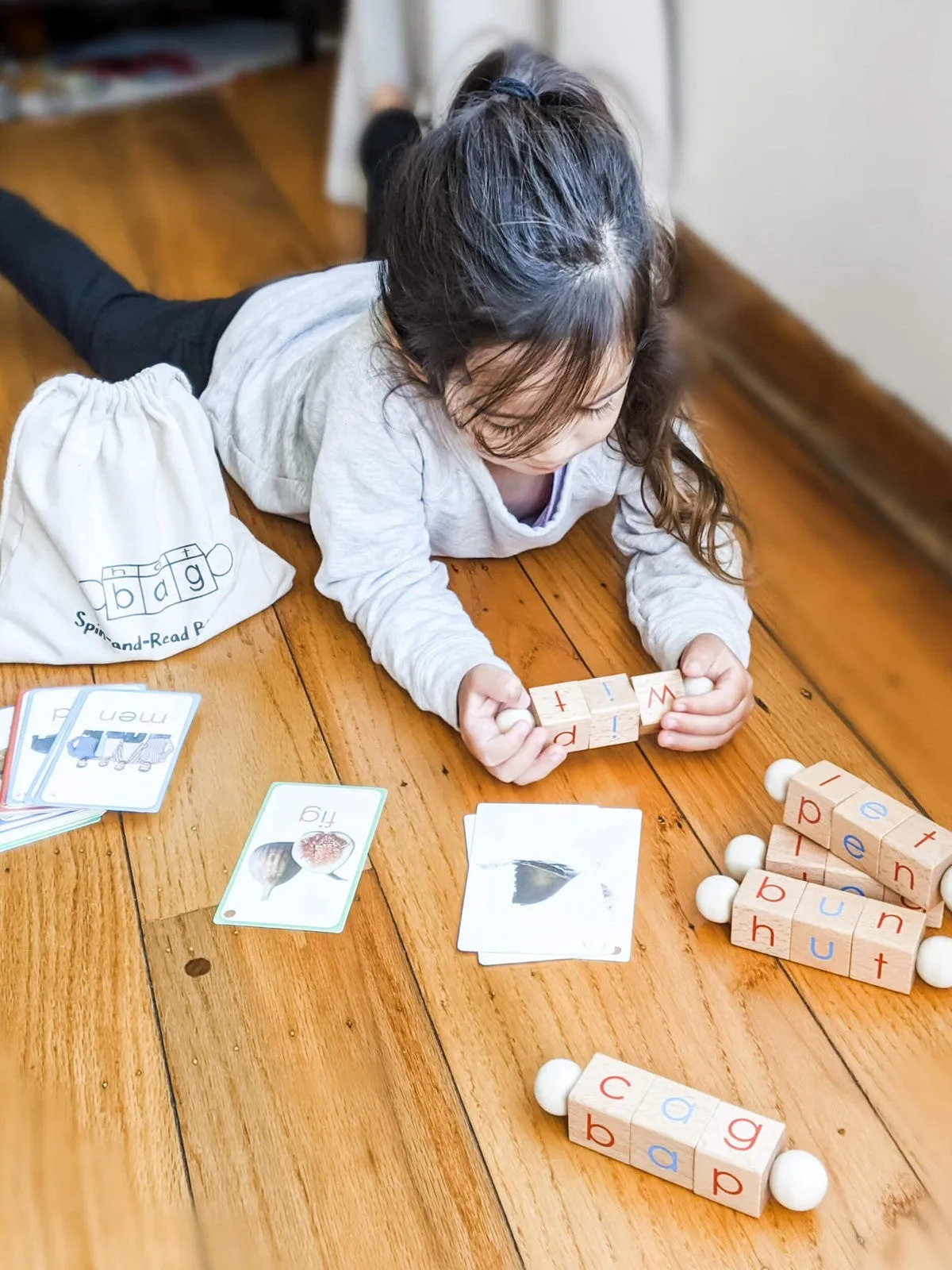 Spin-and-Read Phonetic Reading Blocks & CVC Phonics Flashcard Set