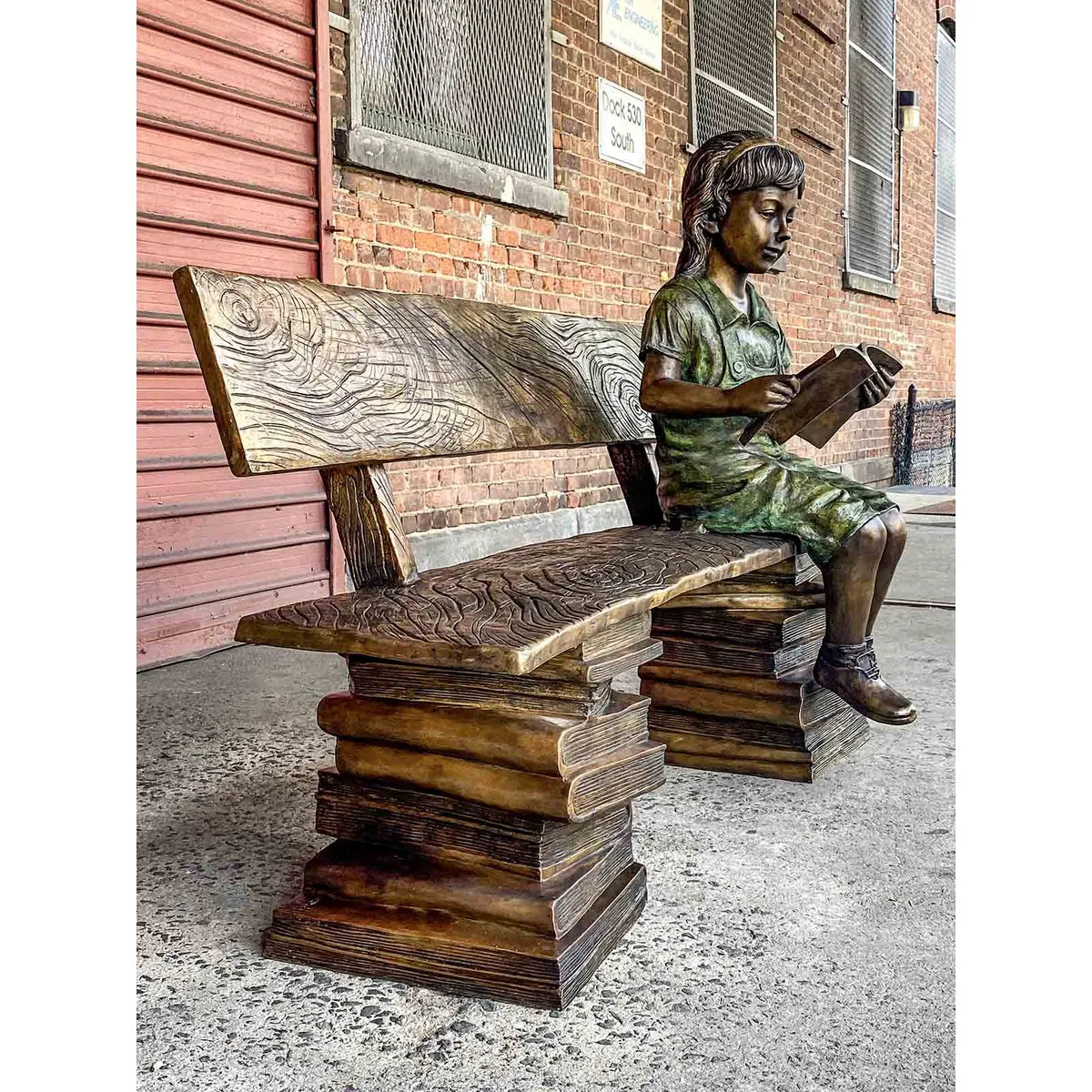 Study Time Girl on Book Buddies Bench