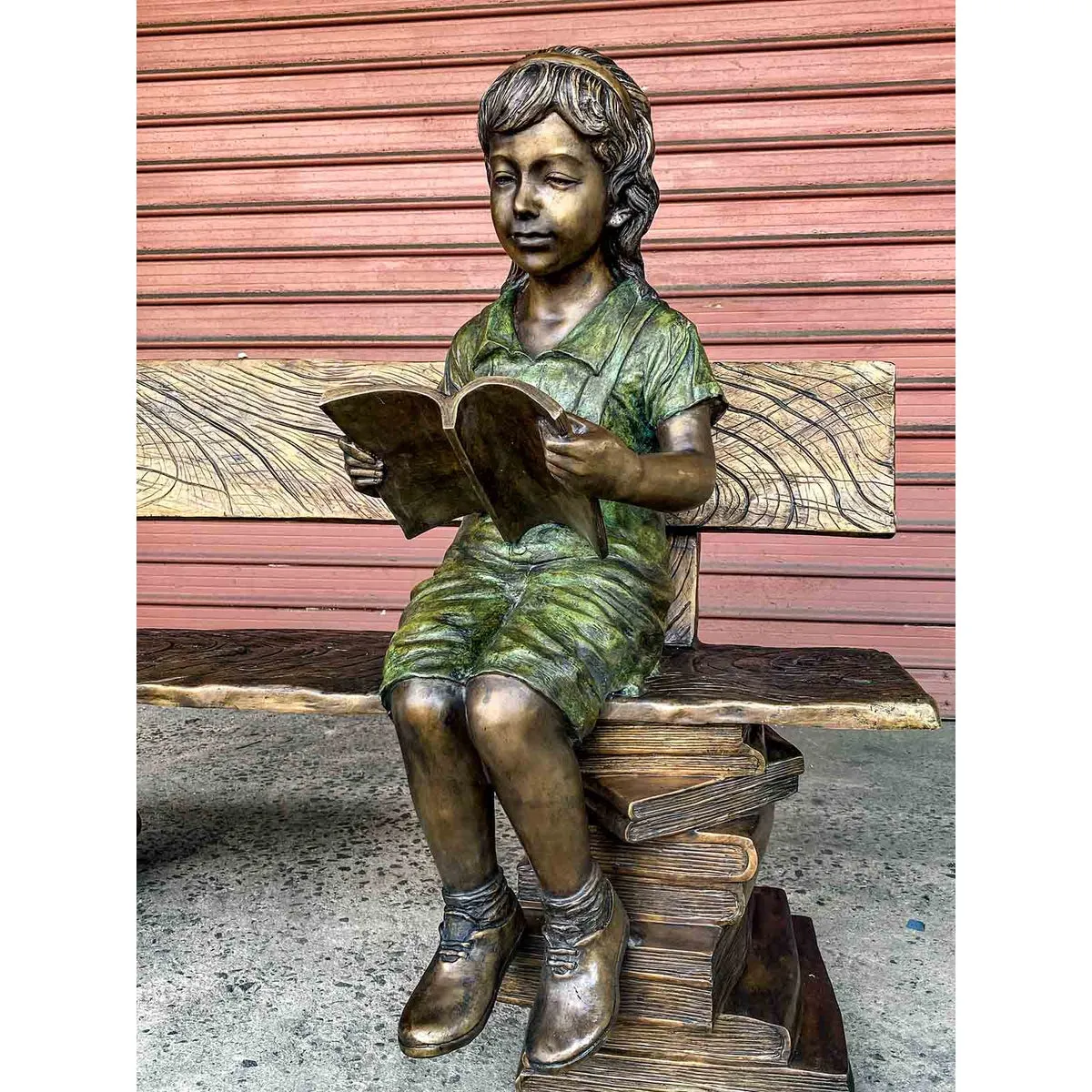 Study Time Girl on Book Buddies Bench