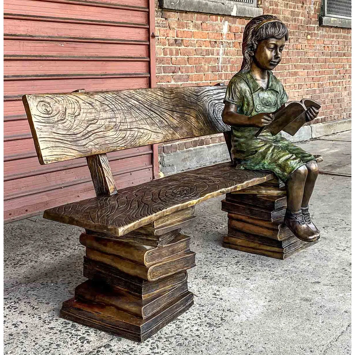 Study Time Girl on Book Buddies Bench