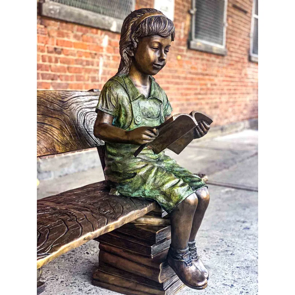 Study Time Girl on Book Buddies Bench