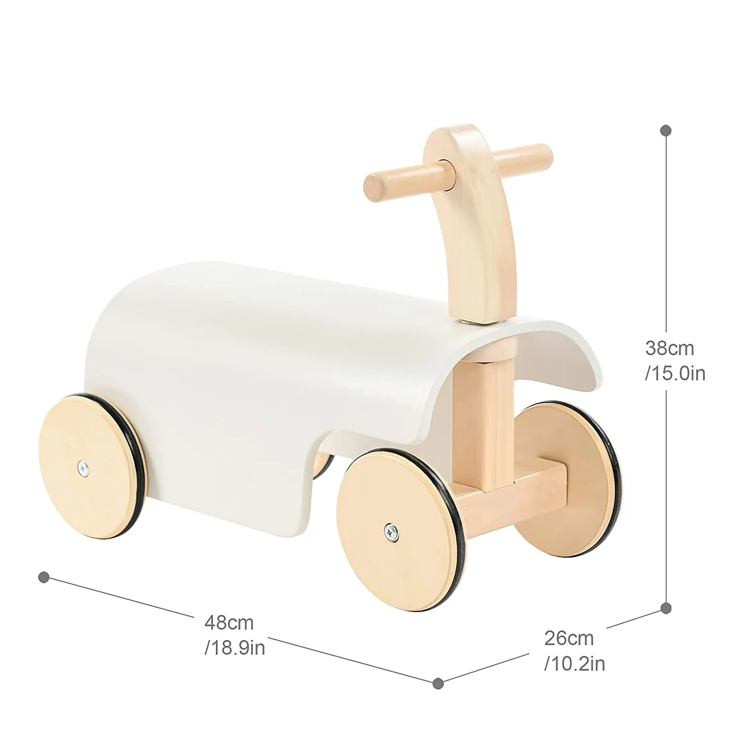 Toddler Wooden Ride-On Toy with Wheels