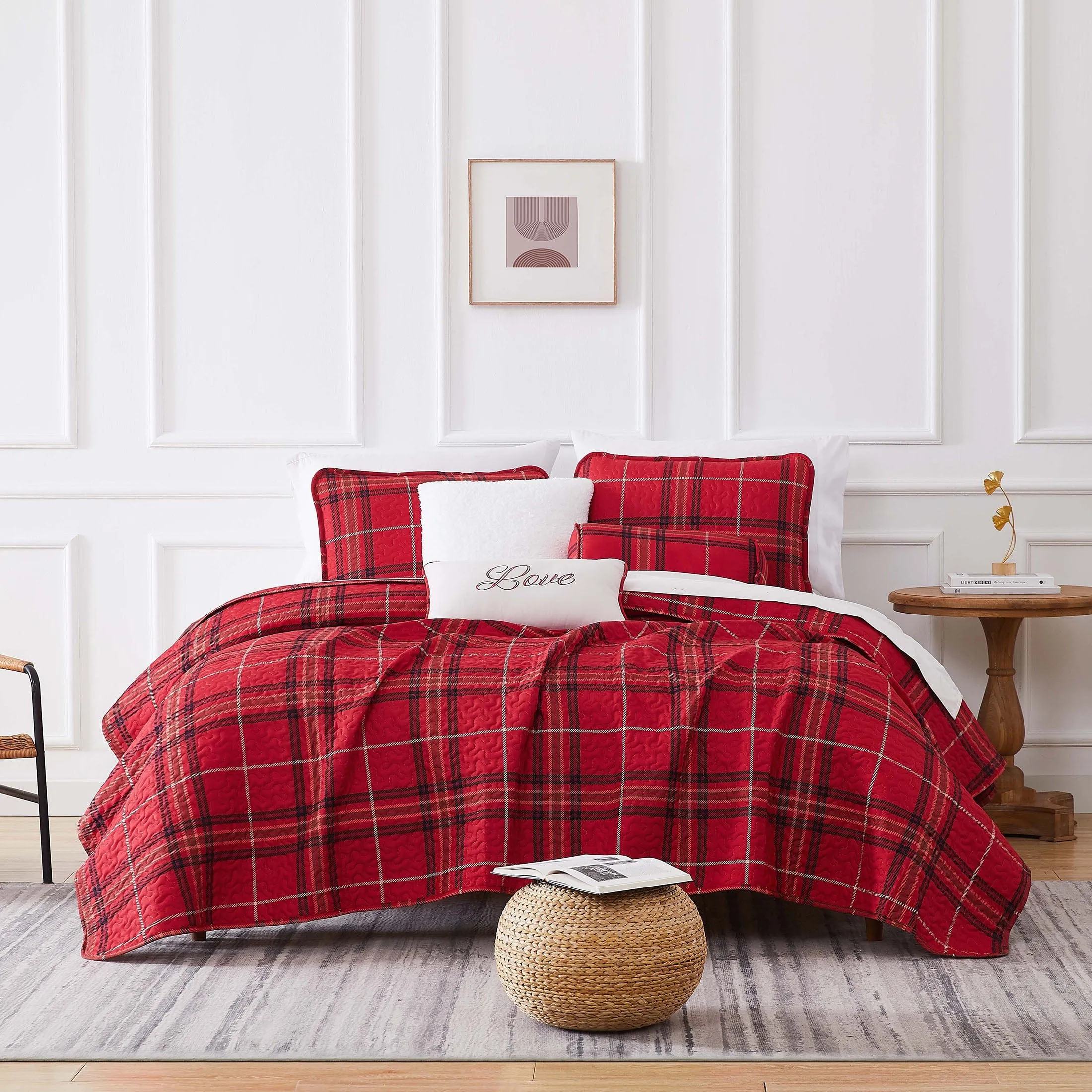 Vilano Plaid 6-Piece Quilt Bedding Set