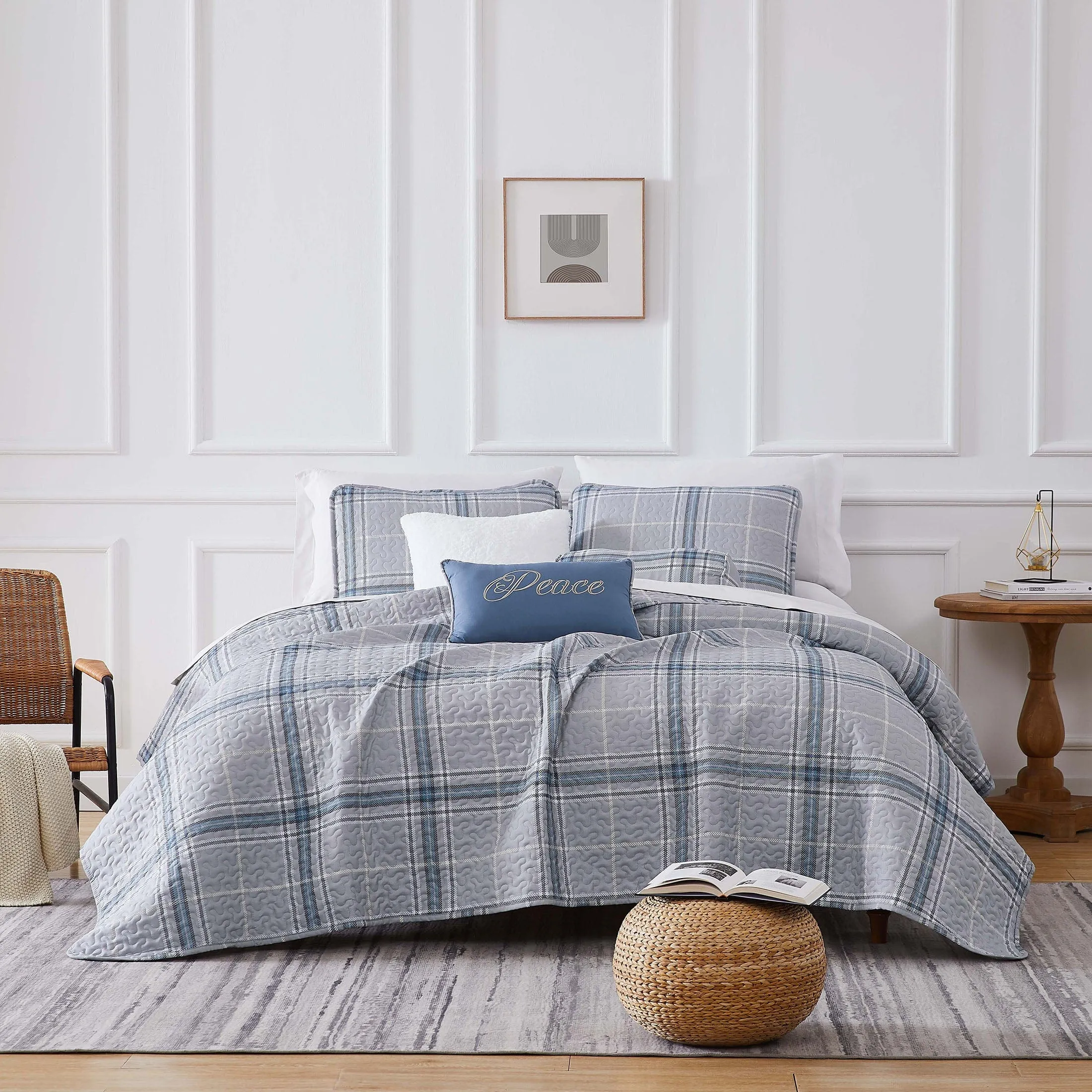 Vilano Plaid 6-Piece Quilt Bedding Set