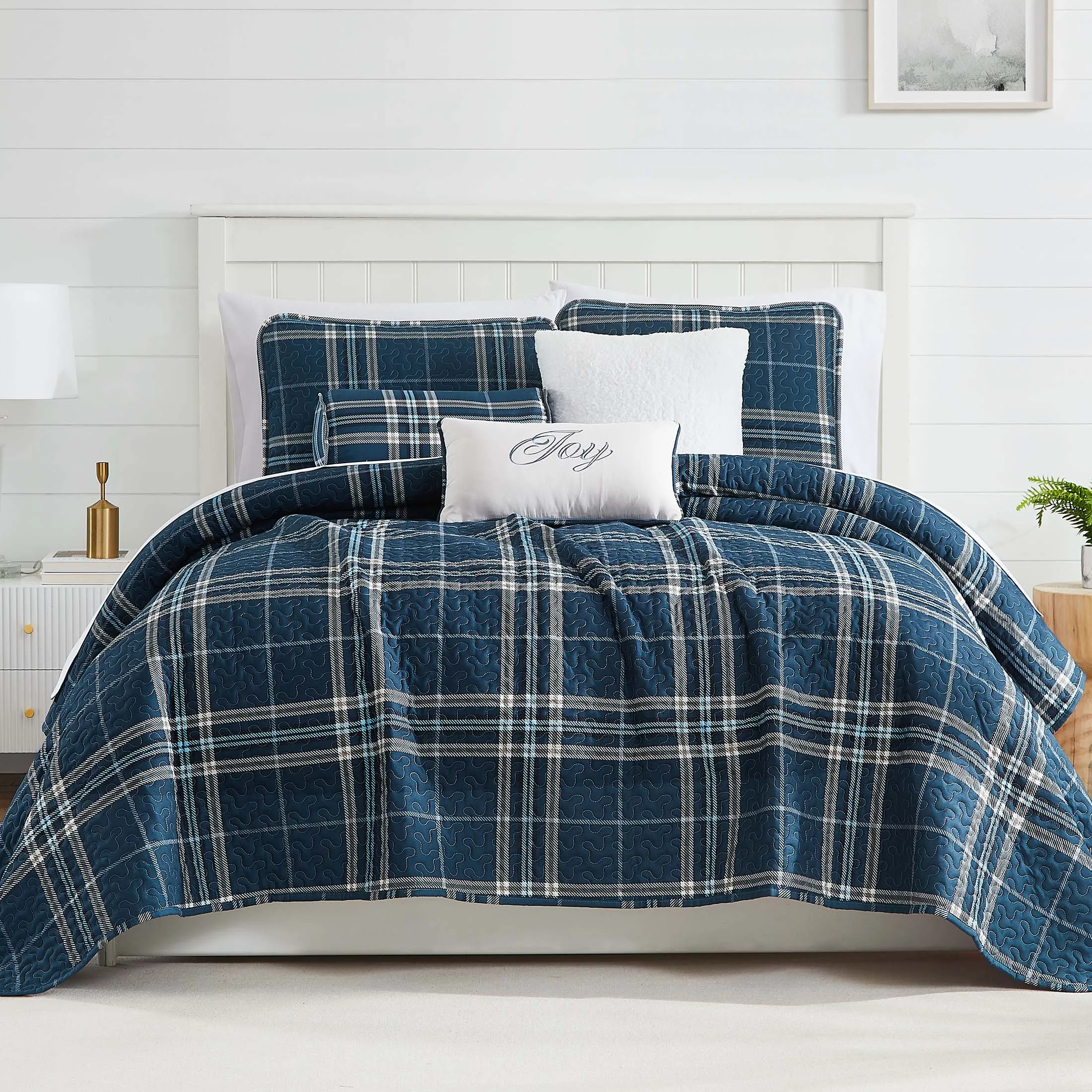 Vilano Plaid 6-Piece Quilt Bedding Set