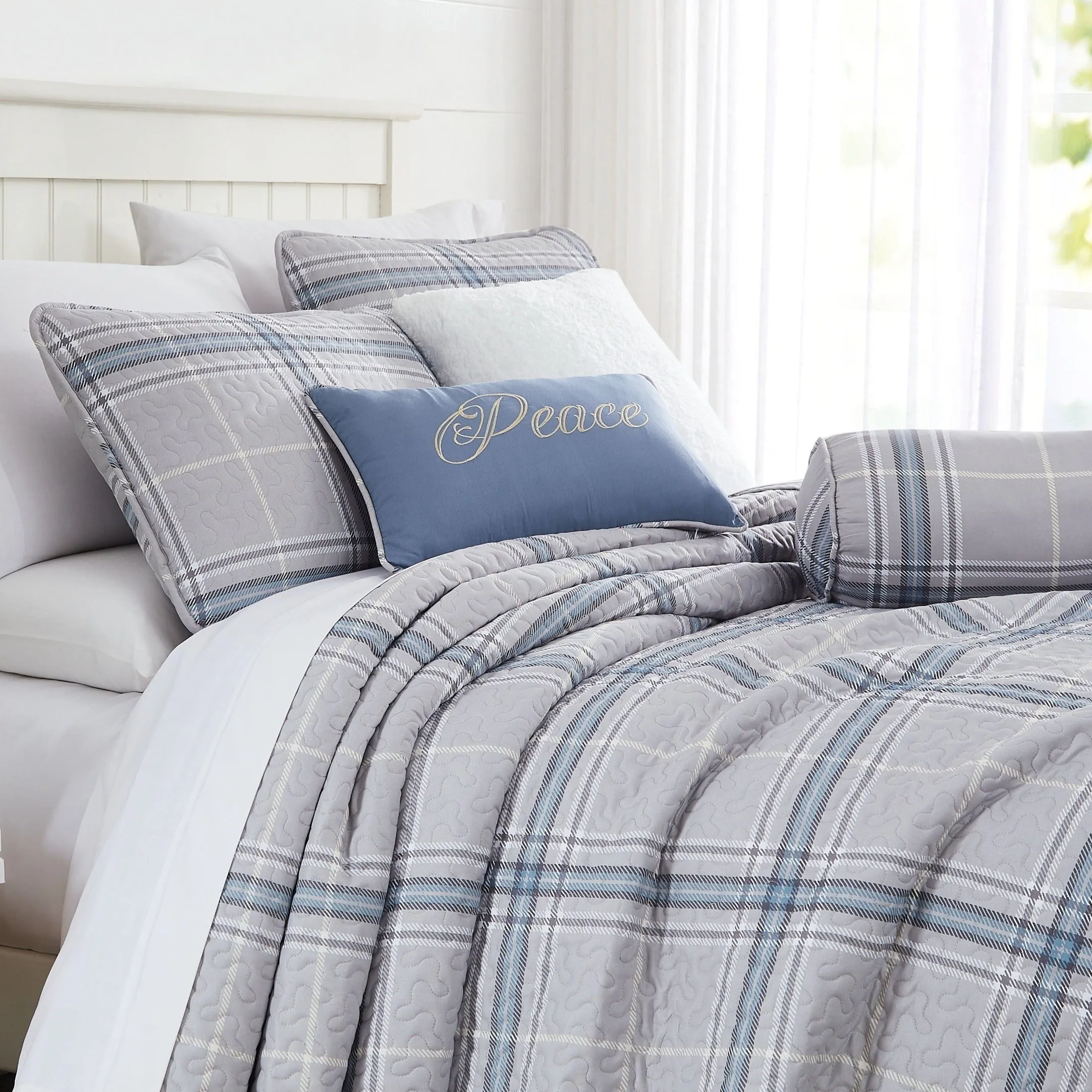 Vilano Plaid 6-Piece Quilt Bedding Set