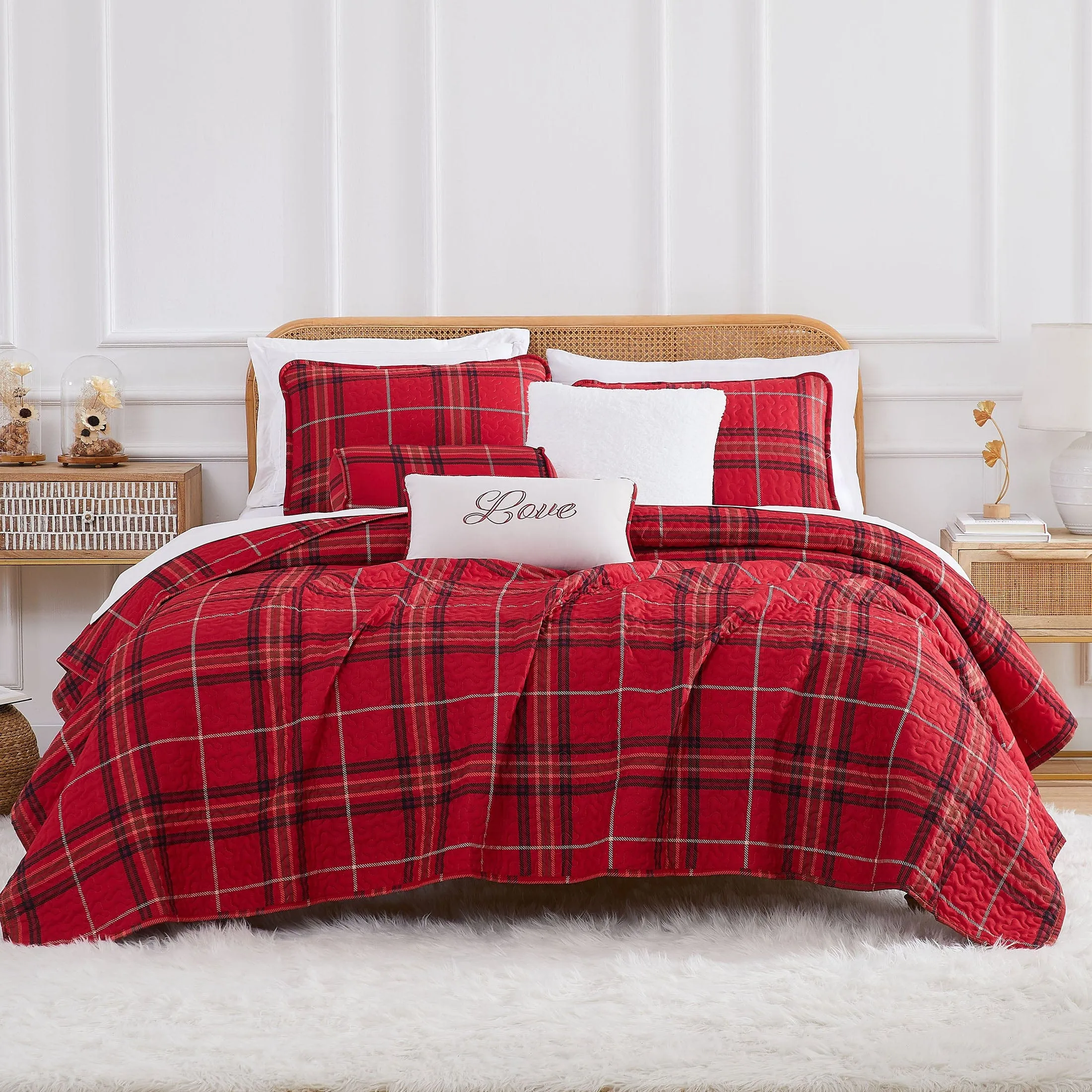 Vilano Plaid 6-Piece Quilt Bedding Set