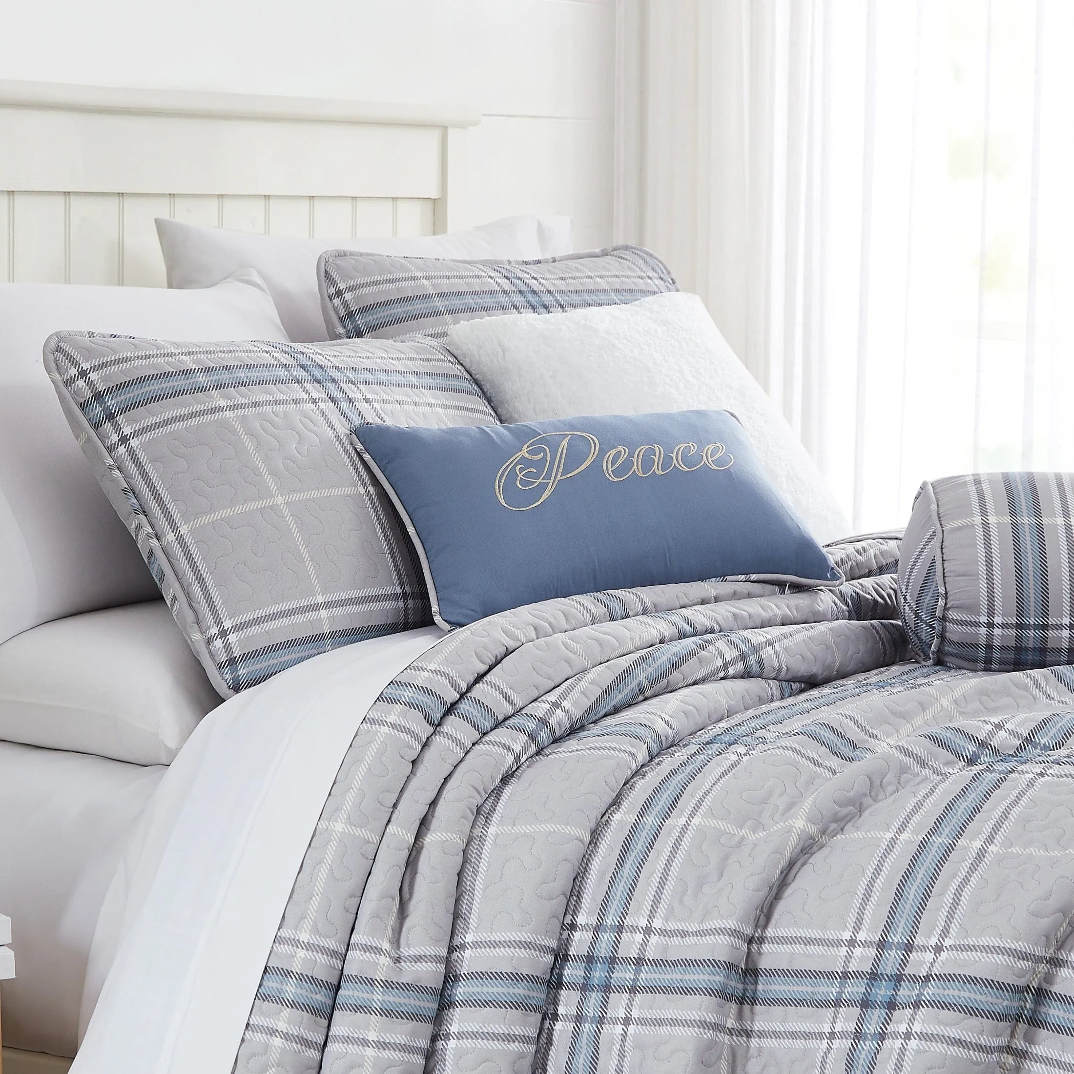 Vilano Plaid 6-Piece Quilt Bedding Set