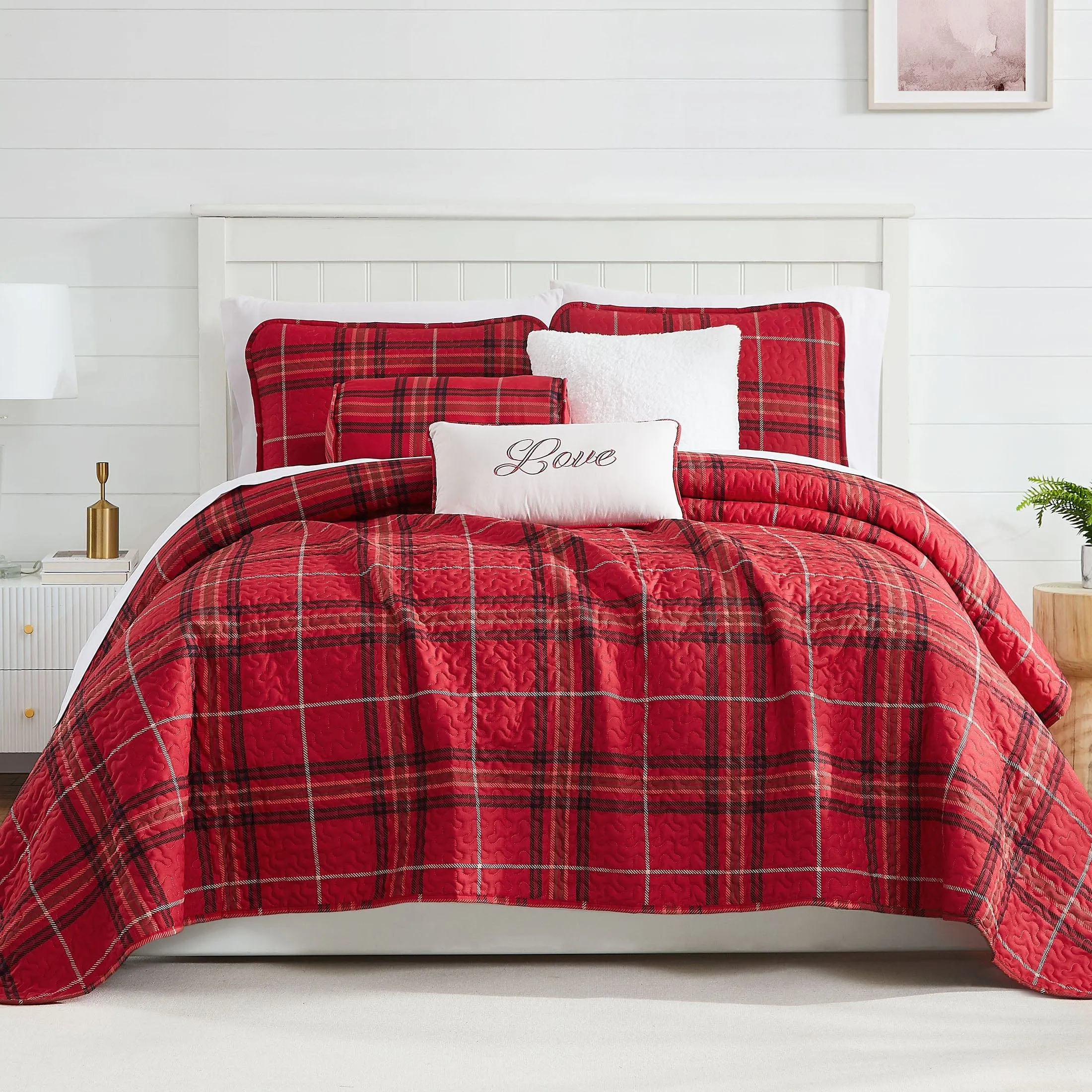 Vilano Plaid 6-Piece Quilt Bedding Set