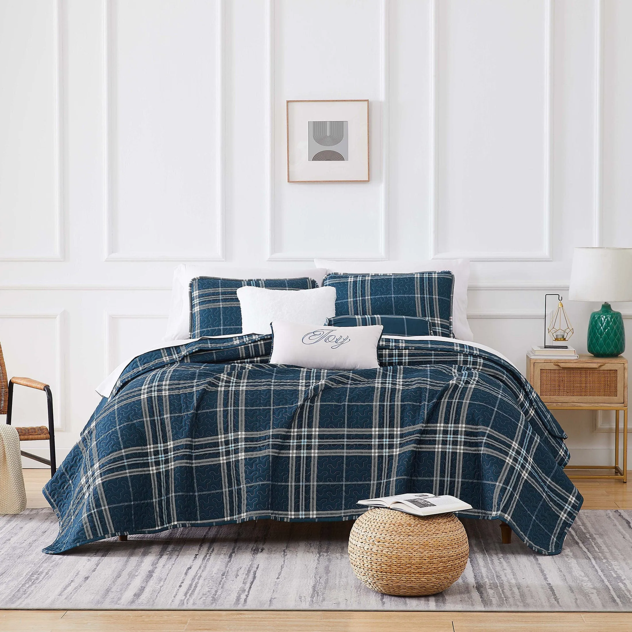 Vilano Plaid 6-Piece Quilt Bedding Set