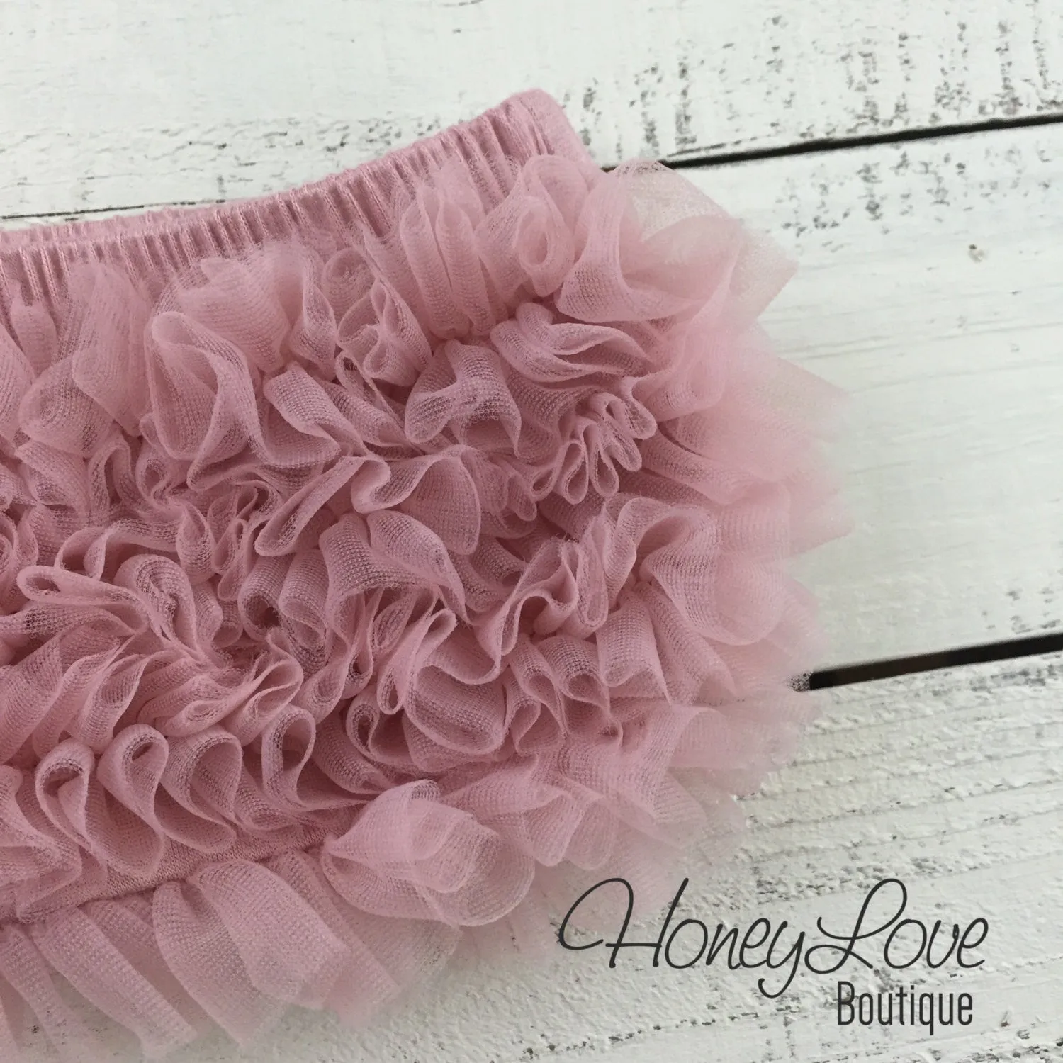 Vintage Pink ruffle bottom bloomers and vintage pink/peach flower headband