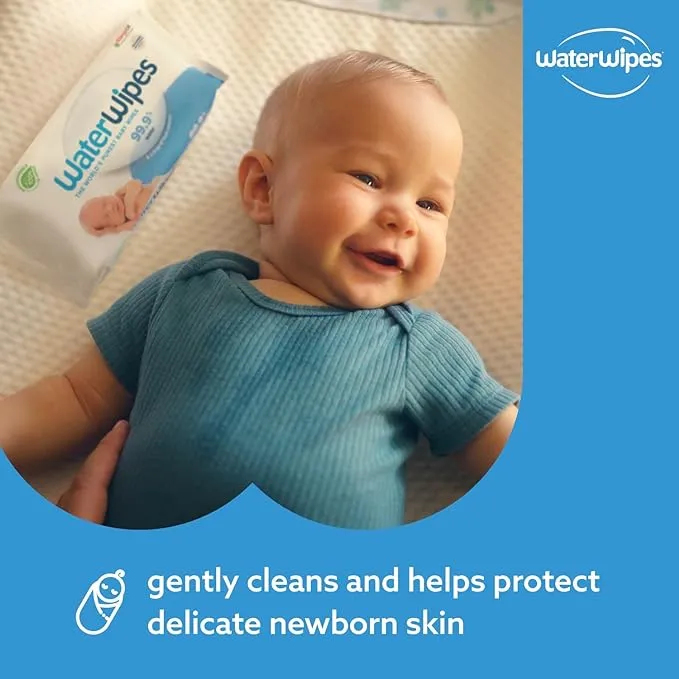 WaterWipes Original Biodegradable Baby Wipes, 99.9% Water Based Wet Wipes & Unscented for Sensitive Skin, 720 Count (12 packs)